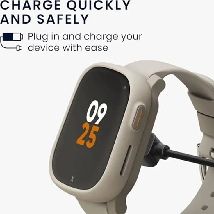 kwmobile USB Kabel Charger für Xplora X6 Play / X6 Pro, 100 cm Aufladekabel für Smartwatch und Fitness Tracker, Schwarz – Bild 2