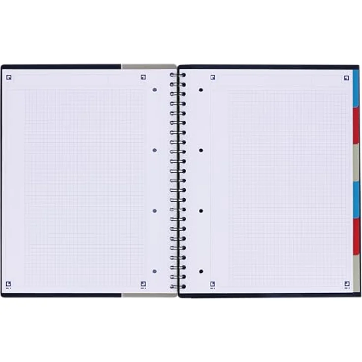 OXFORD Collegeblock Studium Organiserbook A4+ kariert, 80 Blatt, mit 6 Registern und Gummizug, holzfreies Papier, kompatibel mit SCRIBZEE®-App – Bild 3