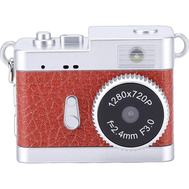 KKmoon Schlüsselanhänger-Kamera HD Retro Digital, 5 MP Fotos, 720P Video, kompakt und tragbar, LED-Licht, 4 Filter, Retro Braun
