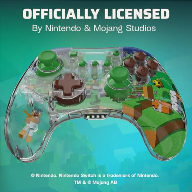 PDP Nintendo Switch REALMz - Switch Wireless Controller - MINECRAFT FOREST, LED-Beleuchtung, kabellos, offiziell lizenziert – Bild 5