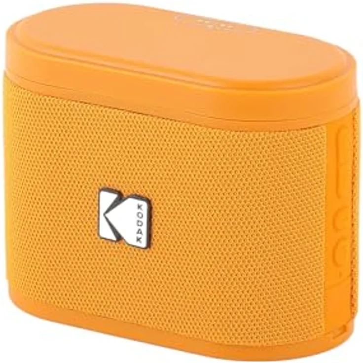 KODAK SOUNDBRIX Tragbarer Bluetooth-Lautsprecher, kabellos, 5 W Sound, 3 Stunden Akkulaufzeit, magnetisches Dock, Anschluss von bis zu 100 Lautsprechern, orange – Bild 1