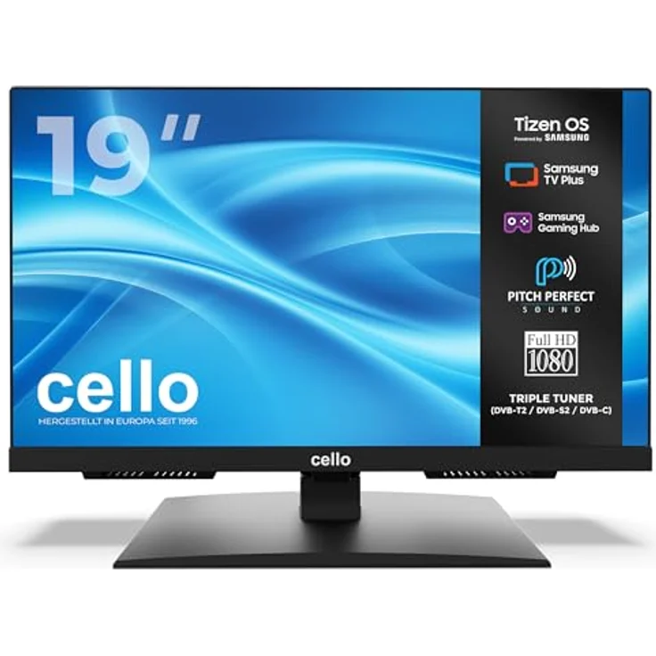 Cello C1926TZH 19" Tizen OS Smart LED TV mit Triple Tuner, Pitch Perfect Sound, Bluetooth, WLAN und VESA-Montage – Bild 1