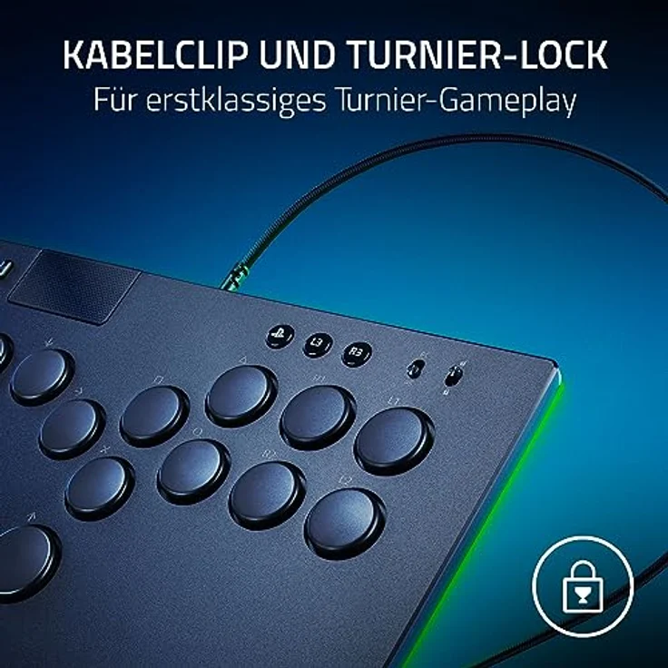 Razer Kitsune - Optischer All-Button-Arcade-Controller für PS5 und PC (Layout mit 4 präzisen Bewegungstasten, Flache lineare optische Switches von Razer, Dünnes, portables Gehäuse) Schwarz – Bild 5