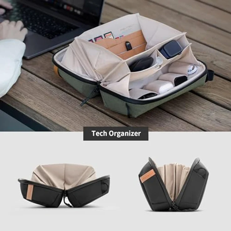 Pgytech Tech Pouch Grün, Kamera Zubehörtasche mit 5.18 l, wasserabweisend und Organizer für kleines Zubehör – Bild 3