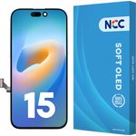 OEM Soft OLED Display für iPhone 15, Touchscreen Bildschirm in Schwarz mit Werkzeug zur einfachen Installation