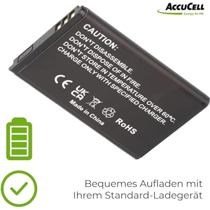 AccuCell Akku BL-4C, kompatibel mit Nokia 2650, leistungsstarker Handy-Akku – Bild 4