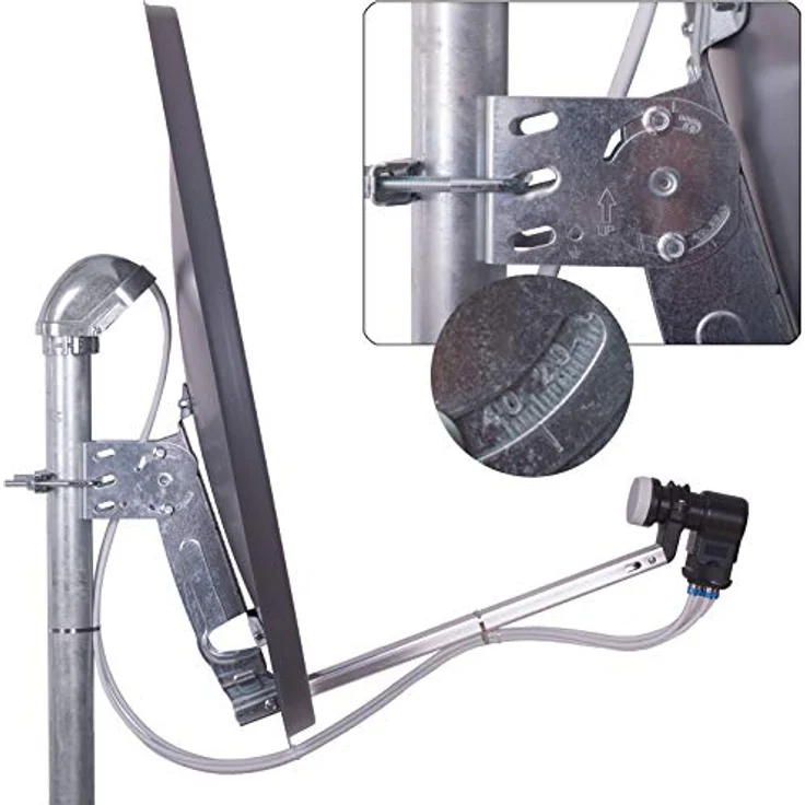 DUR-line MDA 80 Satellitenschüssel anthrazit + Quad LNB – Bild 7