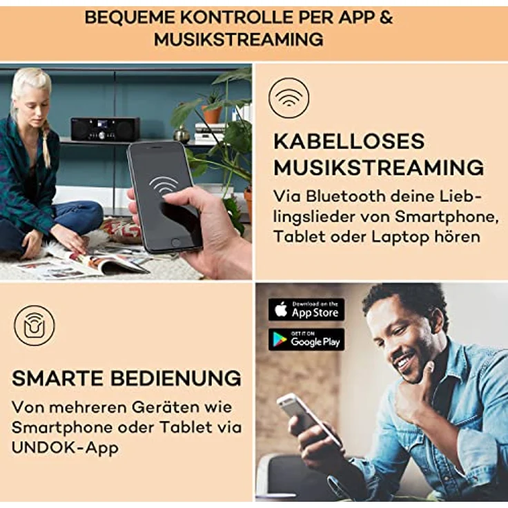 Auna Tragbares DAB Radio mit CD Player, Bluetooth, TFT Display, Klein - Küchenradio mit MP3, Digitalradio, Wecker und Fernbedienung – Bild 4