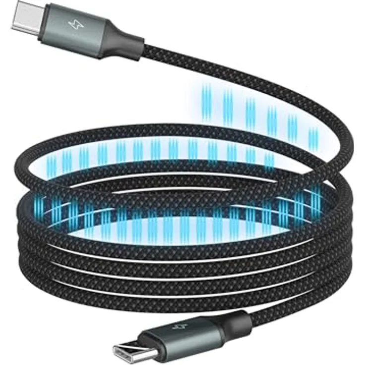 ANSMANN USB C Kabel, magnetisches Schnellladekabel 60W, 120cm für iPhone 15/16 Pro, Samsung, Android, Huawei, mit Schnellladefunktion und Magnetverschluss