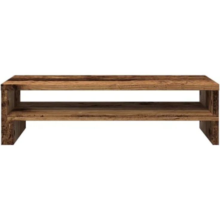 vidaXL Monitorständer Altholz-Optik, 54x22x15 cm, Holzwerkstoff, mit Stauraum und pflegeleichter Oberfläche – Bild 6