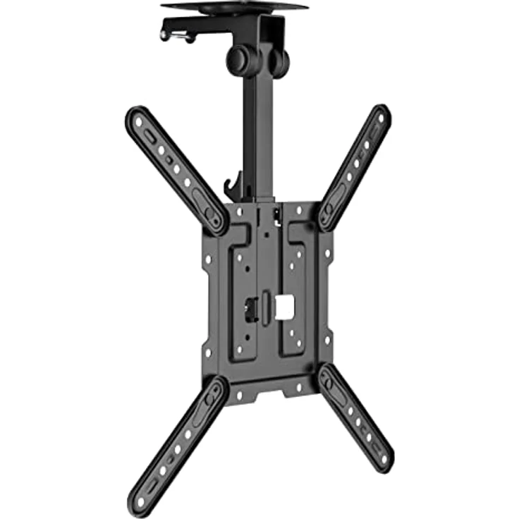 HALTERUNGSPROFI Premium TV Deckenhalterung, neigbar bis zu 105°, höhenverstellbar, max. 20kg Traglast, VESA 400x400, 55 Zoll, silberfarben – Bild 1