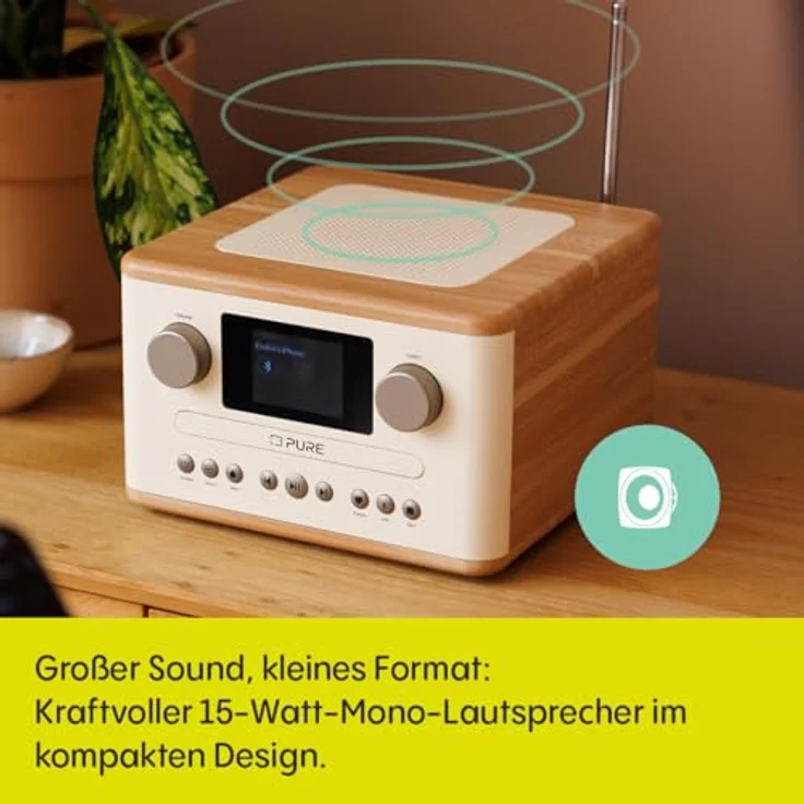 Pure Classic C-D4, DAB+ und FM Radio mit Bluetooth, in Cotton White/Oak – Bild 2