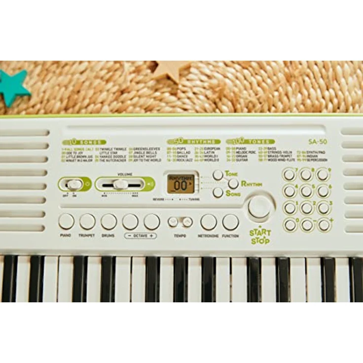 CASIO SA-50 Mini-Keyboard, Midi-Controller mit Hall-Effekt, weiß/limettengrün – Bild 12
