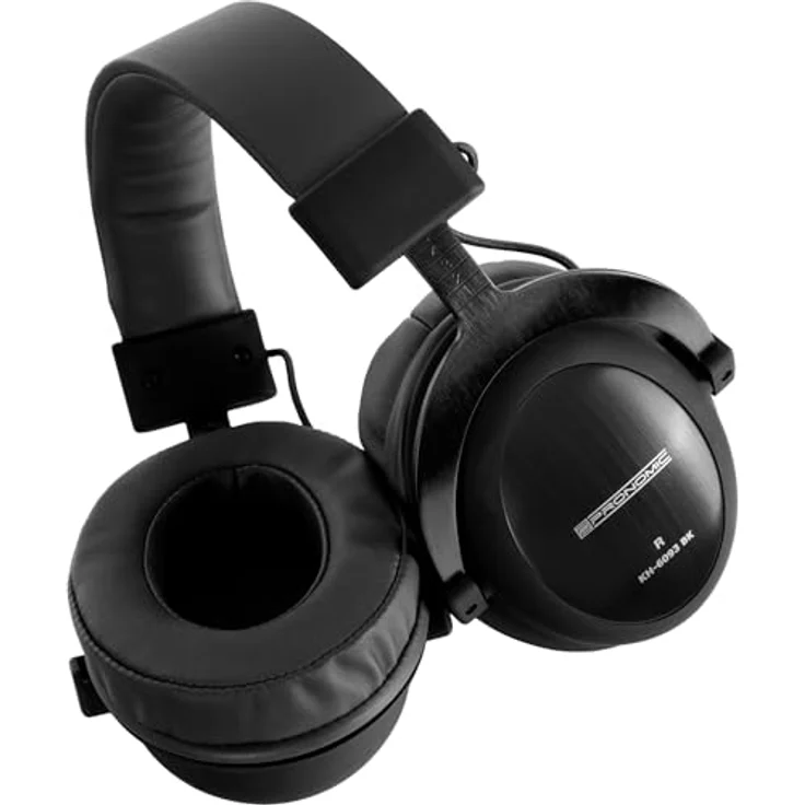 Pronomic KH-6093 BK Studio-Kopfhörer - Hervorragende Schallabschirmung nach außen - Übertragungsbereich: 10-30.000 Hz - Ohrpolster und Bügelband aus Kunstleder - Schwarz – Bild 3