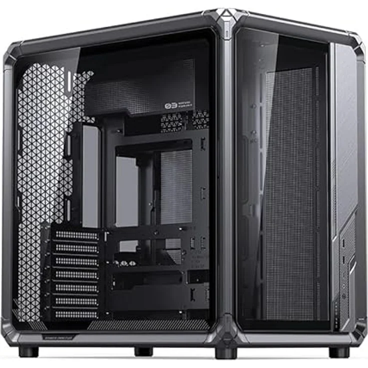 Jonsbo X400 Pro, PC-Gehäuse Grau – ATX Midi-Tower aus Aluminium mit Tempered Glass, 360 mm Radiator-Support und USB-C, bis 427 mm GPU – Bild 1