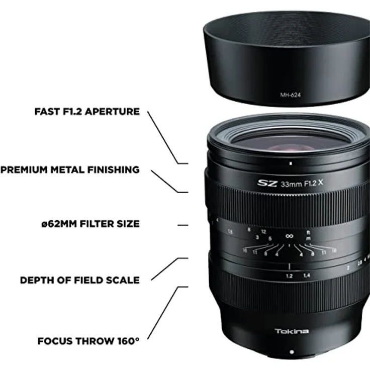 Tokina SZ 33mm F1,2 MF, lichtstarkes Objektiv für Fujifilm X, Black, TO1-SZX033F mit präziser Fokussierung und hochwertiger Metallkonstruktion – Bild 3
