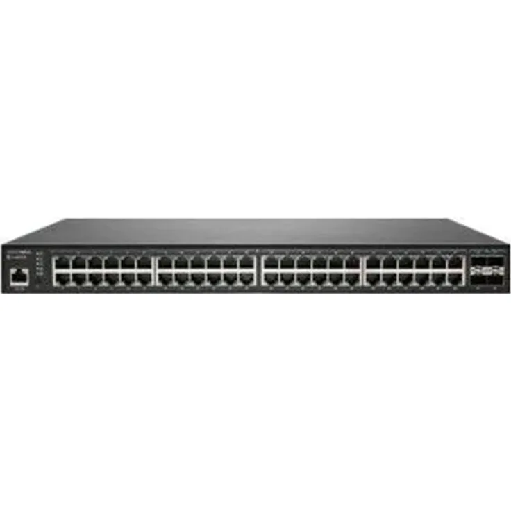 SonicWALL Switch SWS14-48FPOE, Managed Switch mit 48 x 10/100/1000 (PoE+) und 4 x 10 Gigabit SFP+, Rack-montierbar, 740 W PoE+, 1 Jahr 24x7 Support