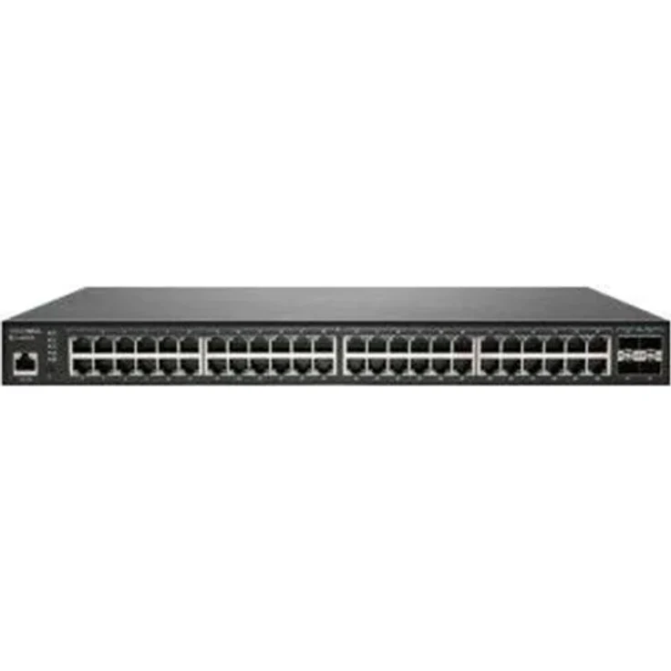 SonicWALL Switch SWS14-48FPOE, Managed Switch mit 48 x 10/100/1000 (PoE+) und 4 x 10 Gigabit SFP+, Rack-montierbar, 740 W PoE+, 1 Jahr 24x7 Support