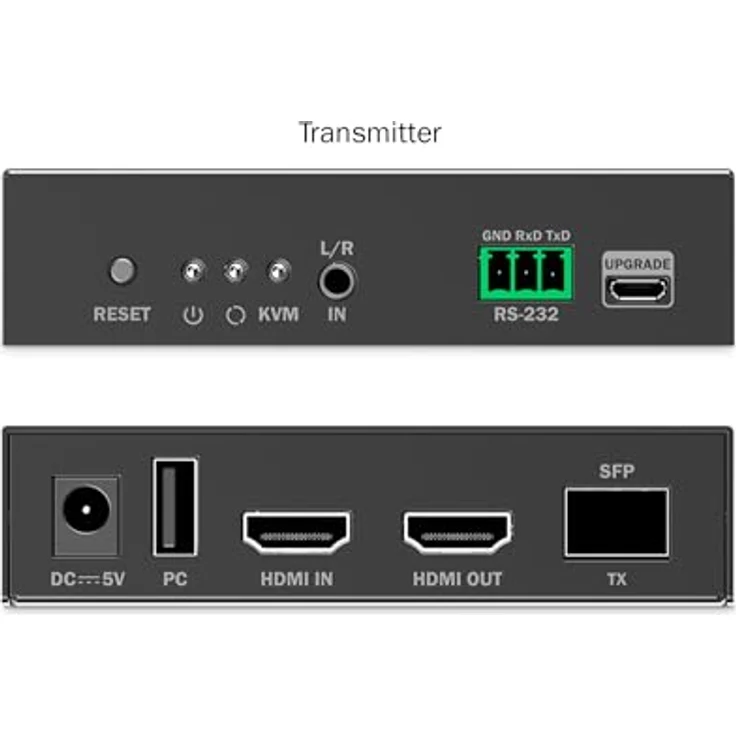 Digitus HDMI Fiber KVM IP Extender Set, 4K/60Hz, Punkt-zu-Punkt und Punkt-zu-Multipunkt, bis zu 40 km, Schwarz – Bild 8