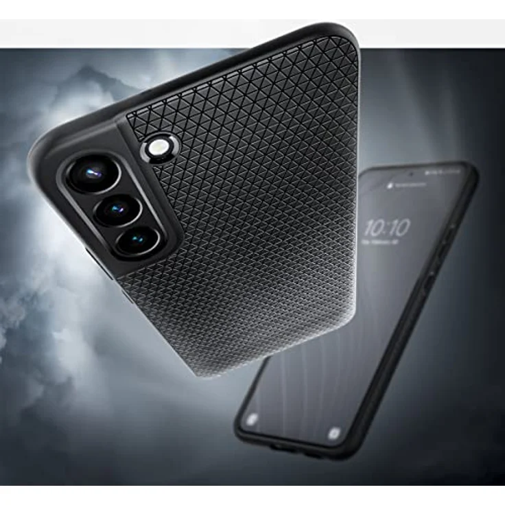 Spigen Liquid Air Hülle Kompatibel mit Samsung Galaxy S22 -Schwarz Gemustertes TPU, Eckschutz, Air Cushion Technologie – Bild 3