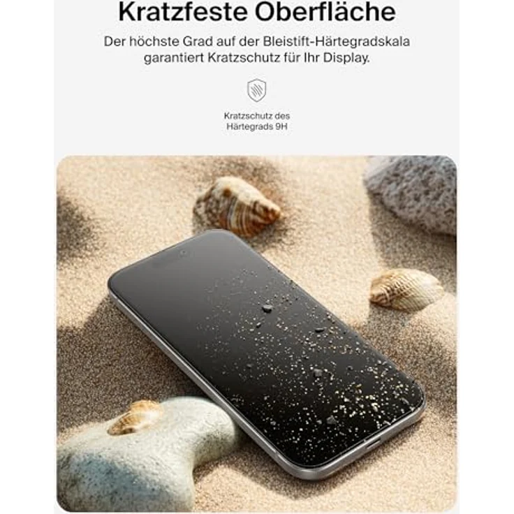 Belkin ScreenForce Tempered Glass Schutzfolie iPhone 17 Pro Max, 9H Kratzfest, Blasenfreie Anbringung mit Positionierungsrahmen, 2er-Pack – Kristallklar, Antimikrobiell – Bild 4