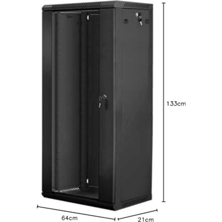 Lanberg Wall-Mounted Rack 19" DEMOUNTED, 27U, 600 x 600 mm, schwarz – Bild 4