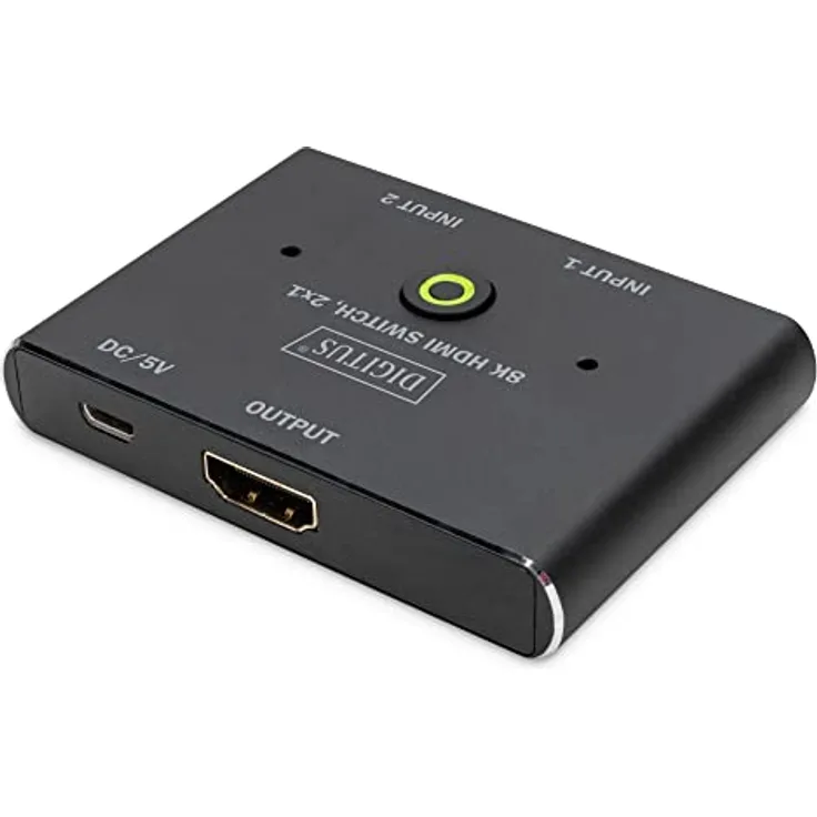 DIGITUS 8K 60Hz HDMI Switch, 1x HDMI-Output, 1x Micro-USB-Output, LED Anzeige