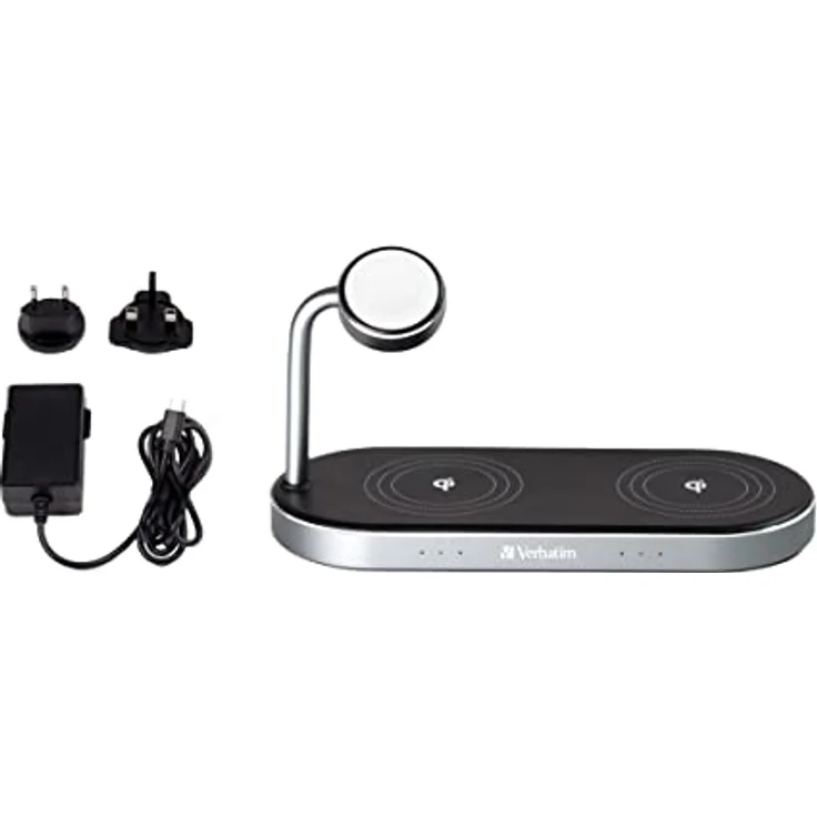Verbatim 3-in-1 Qi Dual MFi Wireless Charger WCS-03, für iPhone, Apple Watch & Qi-fähige Geräte, Handy Ständer mit induktiver Ladestation, kabelloses Ladegerät für Apple, Samsung und mehr – Bild 4