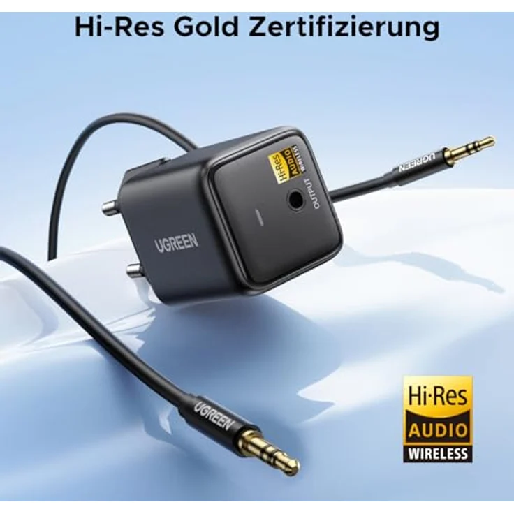 UGREEN Hi-Res Bluetooth 6.0 Adapter, LDAC Plug & Play Bluetooth Empfänger, 3,5 mm AUX Adapter für Stereoanlage mit 10 m Reichweite und geringer Latenz – Bild 3