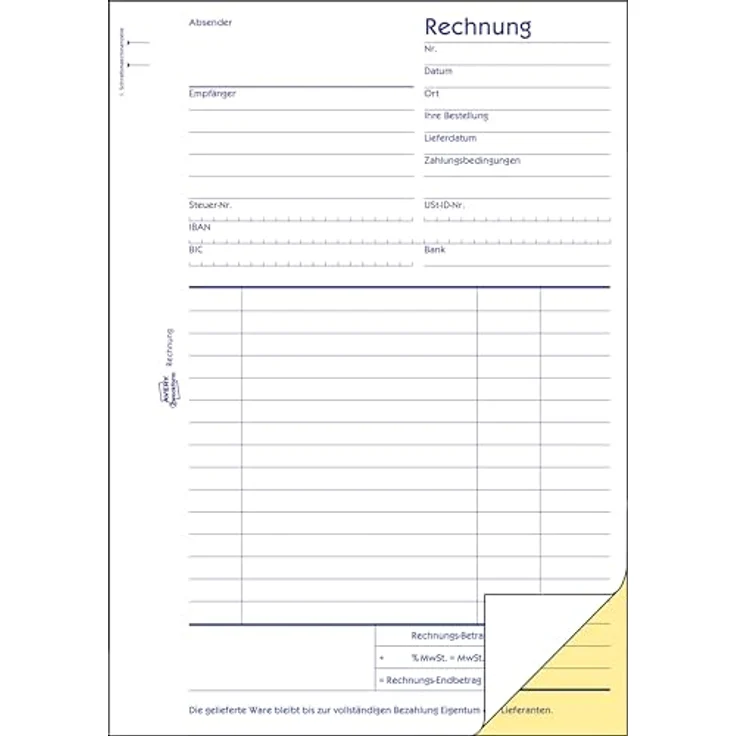 Avery Zweckform Formularblock Rechnung, A5, 2-fach, selbstdurchschreibend, 80 Blatt pro Block – Bild 2