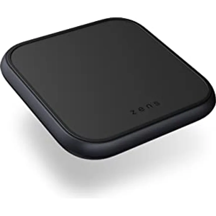 ZENS Aluminium 15W kabelloses Ladegerät (Apple & Samsung Fast Charging, Qi-Zertifiziert, Netzteil + Kabel inklusive) Schwarz
