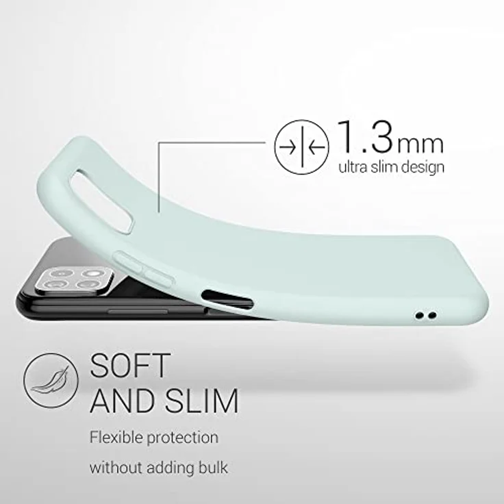 kwmobile Hülle kompatibel mit Samsung Galaxy A22 5G - weiches TPU Silikon Case für kabelloses Laden - Cool Mint – Bild 2