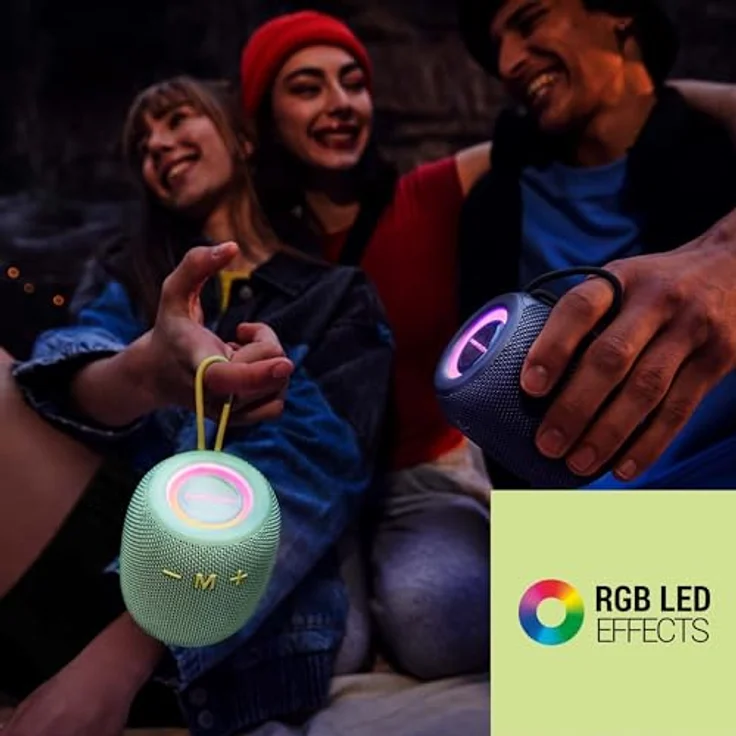 Energy Sistem Bloom Bluetooth-Lautsprecher, IPX6, True Wireless, 100% recycelter Kunststoff, LED-Leuchten – Bild 2