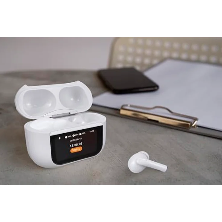 Technaxx MusicMan TWS ANC In-Ear Kopfhörer Pro BT-X72, True Wireless Stereo mit Touchscreen Ladebox und aktiver Geräuschunterdrückung, schwarz – Bild 6