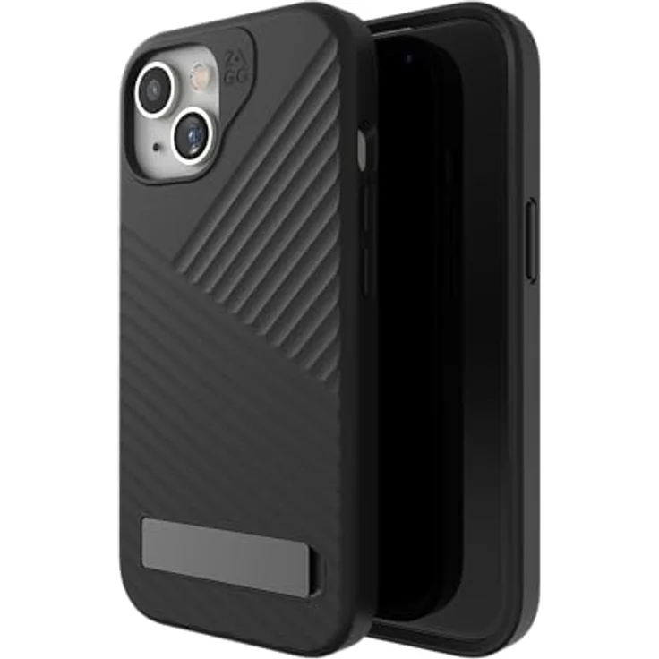 ZAGG Denali Snap iPhone 15 Hülle mit Ständer für Telefon – Fallschutz (5 m), zweilagige strukturierte Handyhülle für iPhone 15, rutschfestes Design, MagSafe Phone Case Schwarz – Bild 3