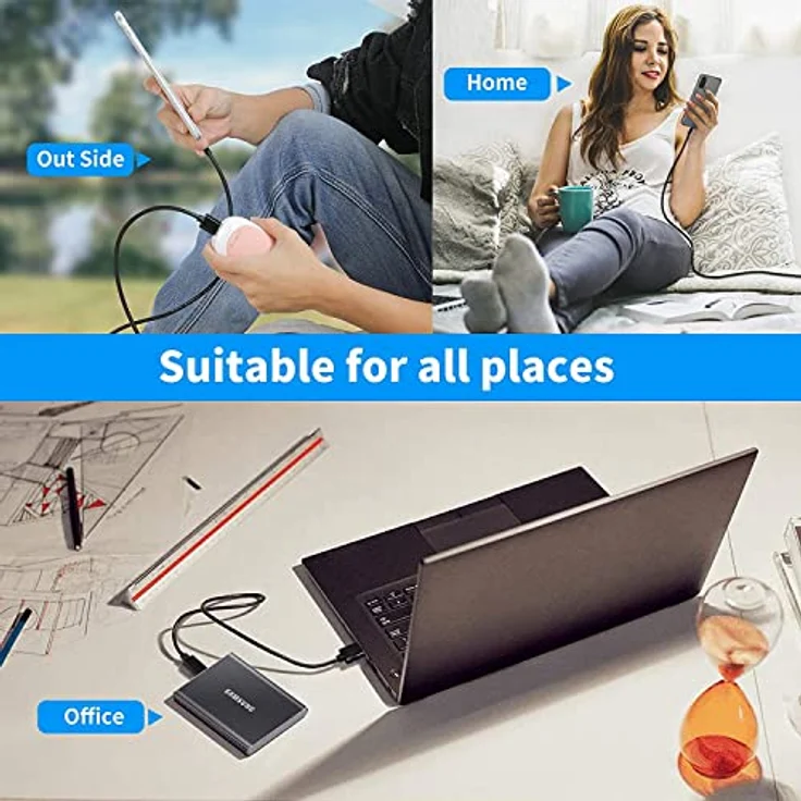 PremiumCord USB-C auf USB 2.0 Verbindungskabel 0,5m, Schnellladung bis zu 3A, Ladekabel und Datenkabel, USB 3.1 Typ C Stecker auf USB 2.0 Typ A Stecker, Farbe schwarz, Länge 0,5m,ku31cf05bk, – Bild 5