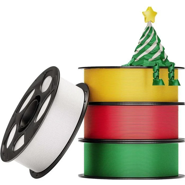 Anycubic Christmas PLA Filament Set, 3D Druckmaterial in Mehrfarbig, 4 Stück