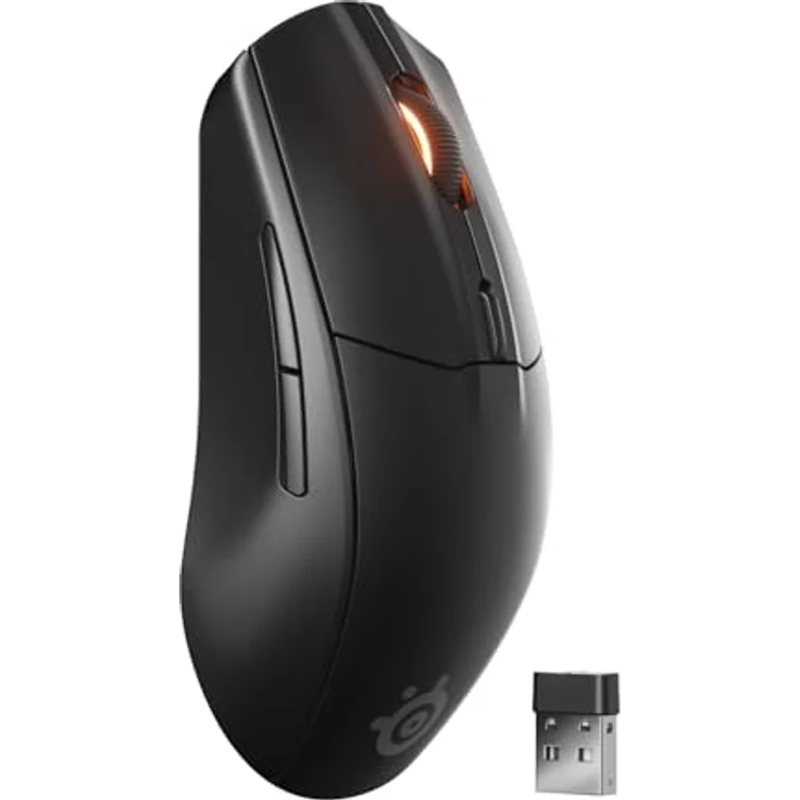 SteelSeries Rival 3 Wireless Gen 2 Gaming-Maus, 2,4 GHz und Bluetooth, 18.000 DPI TrueMove Air-Optiksensor, bis zu 200 Std. Akkulaufzeit, ultraleicht, PTFE-Gleitfüße, Schwarz – Bild 1