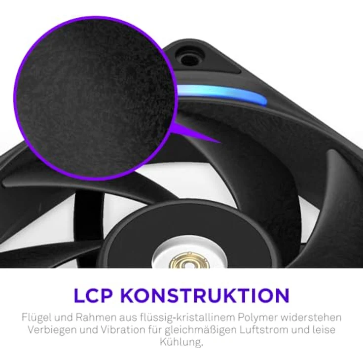 NZXT F360X, Performance-Einzelrahmen-Lüfter, 3x 120mm PWM RGB, hoher Luftstrom & statischer Druck, LCP-Rahmen, schwarz – Bild 3