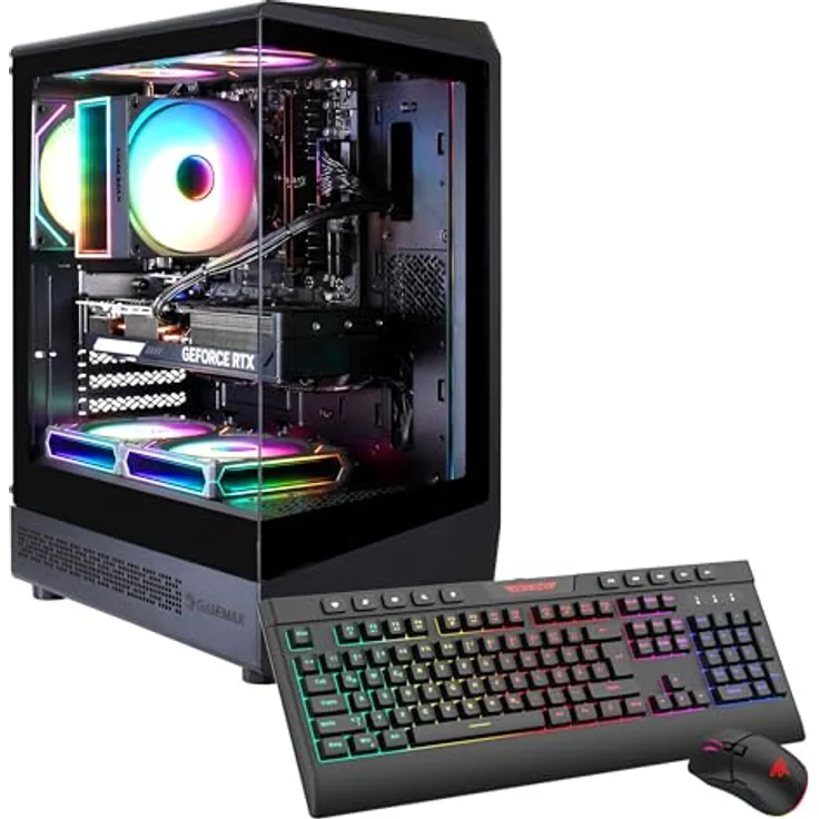 GameMax VISTA COC AB 7816, Gaming-PC mit Ryzen 5 9600X, 16GB DDR5, 1TB SSD und RTX 5060Ti (16GB), ARGB-Beleuchtung, Windows 11 Home – Bild 1
