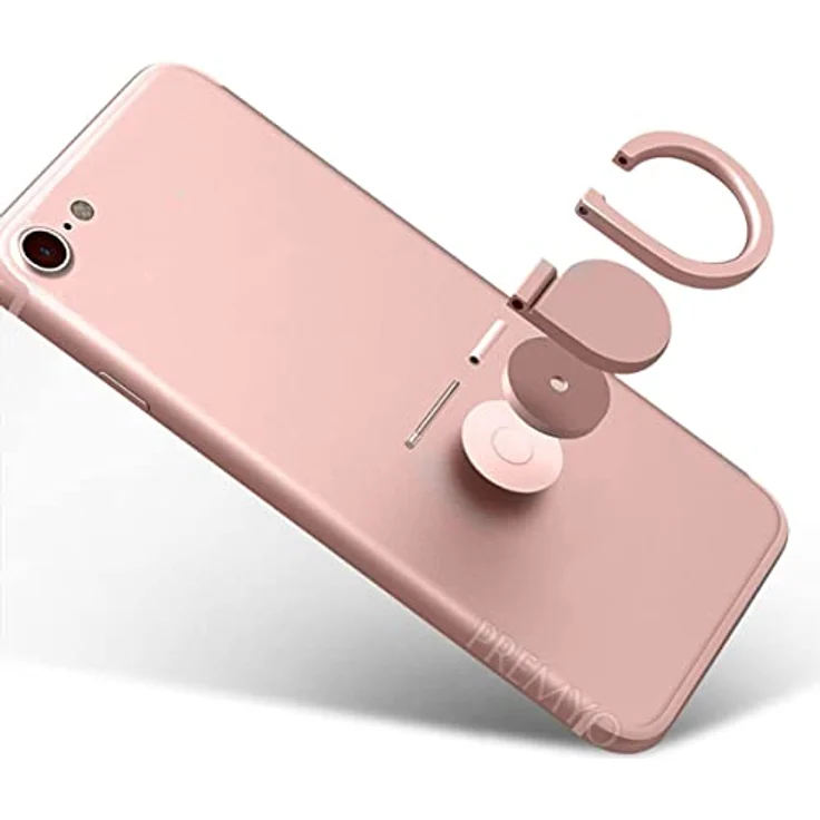 PREMYO Handy Fingerhalter mit 360° Drehfunktion in Roségold. Handy Ring für eine komfortable Einhandbedienung. Handy Halterung Finger für alle iPhone und Samsung Modelle – Bild 4