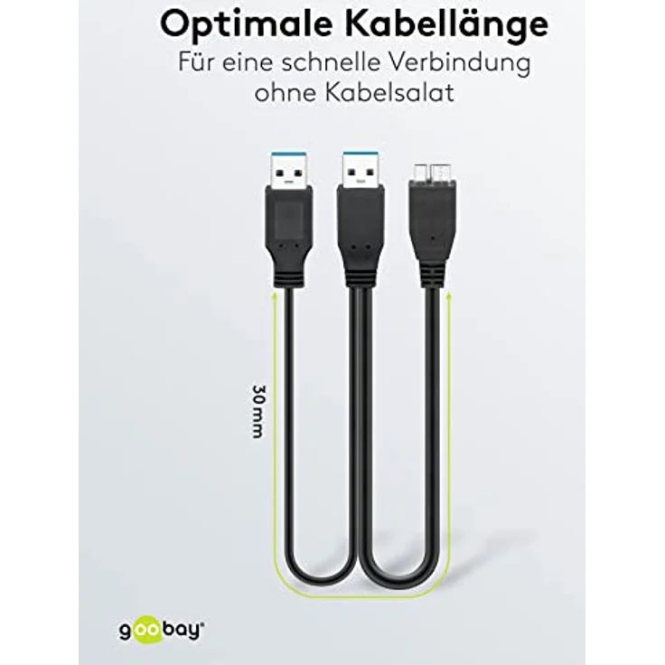 Wentronic goobay Dual Power - USB-Kabel - Micro-USB Type B (M) bis USB Type A (M) - USB3.0 - 30cm - rund - Schwarz (95746) – Bild 4