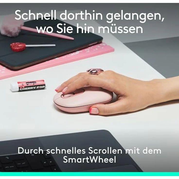 Logitech POP ICON COMBO, Bluetooth-Tastatur-Maus-Set, programmierbare Tasten, leise Klicks, Easy-Switch für bis zu 3 Geräte, Deutsches QWERTZ-Layout - Rosa – Bild 5