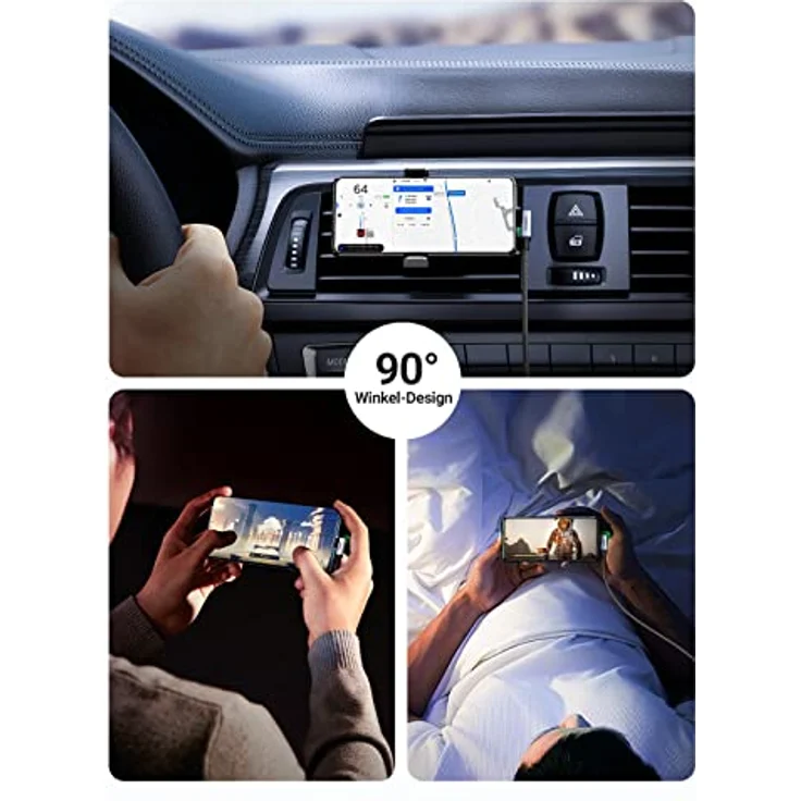 UGREEN USB C Kabel 5 Gbps USB C Ladekabel Winkel 90 Grad USB auf USB C Kabel - Kompatibel mit Galaxy S23 S22 S10 A73, A72, A53, P30 Lite Mi 10, Note 9 iPhone 15, 15 Pro, 15 Pro Max - 1m – Bild 4