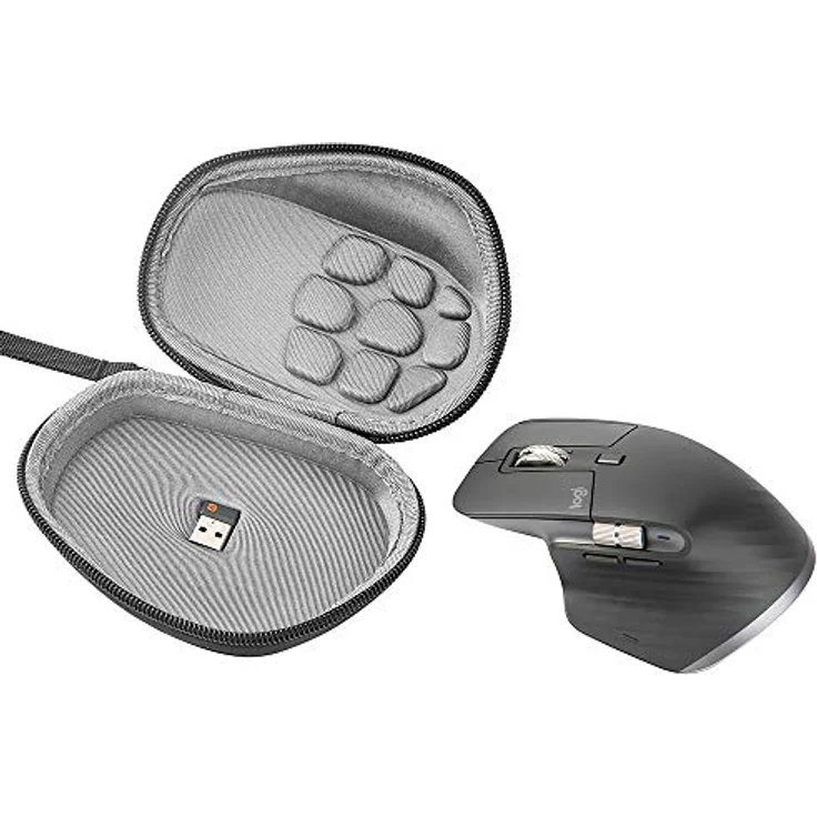 VOLOHAS Hartschalen-Schutzhülle für Logitech MX Master 2/3/3S/MX Master 4, schwarz, staub- und stoßfest, halbwasserdicht mit Gurt – Bild 1
