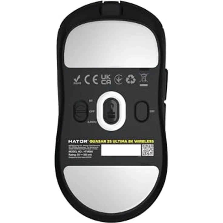 HATOR Quasar 3S Ultima 8K Wireless (Black), ultraleichte Gaming-Maus mit PixArt PAW3950 Sensor, 30.000 DPI, 2.4GHz und Bluetooth – Bild 4