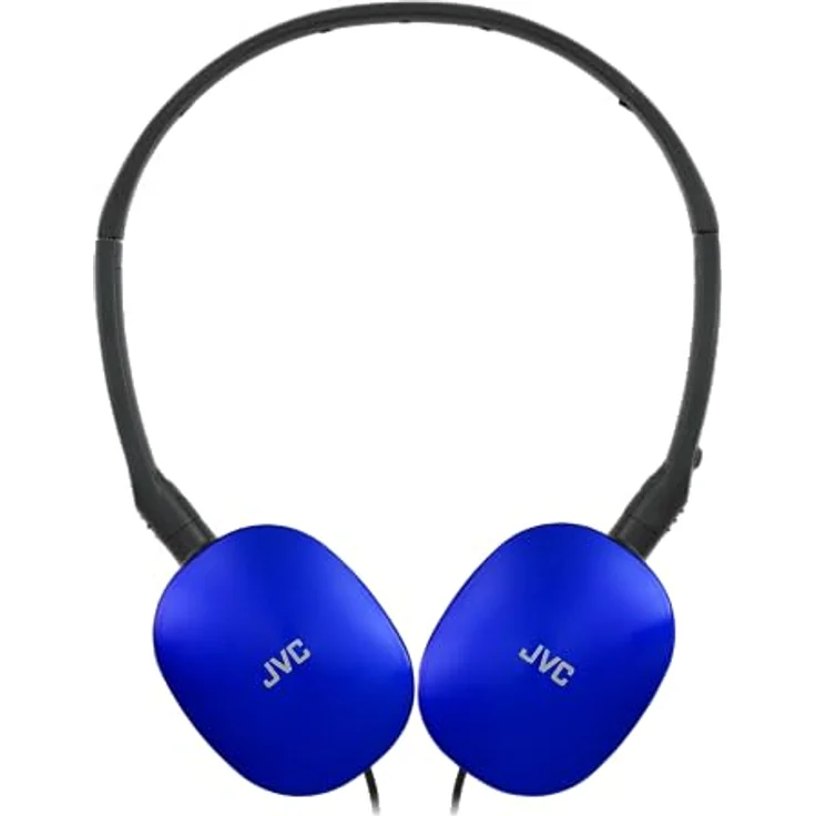 JVC HA-S160M-A - Flats Faltbarer und kompakter Kopfhörer in Glossy Trendfarbe, mit Schalter für Mikrofon EIN/aus, ideal für Telearbeit und Online-Seminare (Blau) – Bild 2