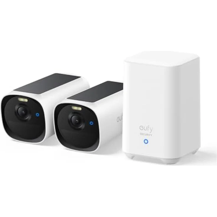 eufy Security eufyCam E40 2-Kamera-Set mit Homebase 2, kabellose 2K Solarkamera für außen, integriertes Solarpanel, MaxColor-Nachtsicht, erweiterbarer 16GB lokaler Speicher, ohne monatliche Abo-Kosten – Bild 1