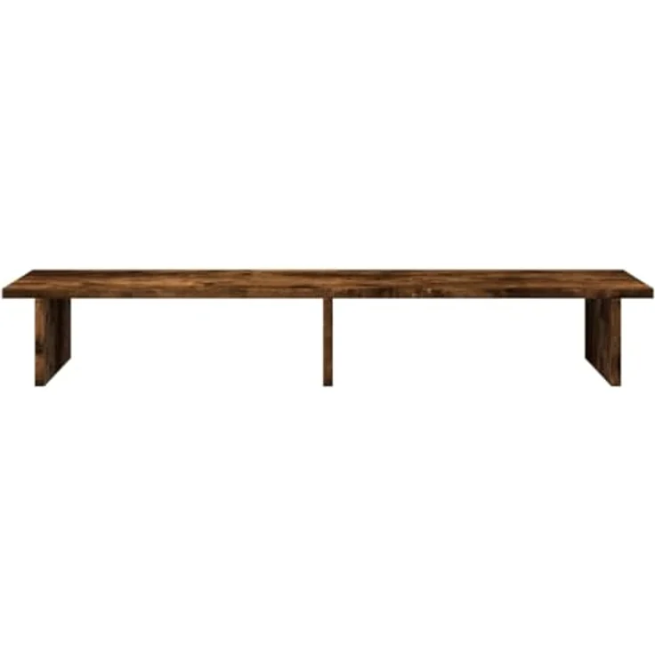 vidaXL Monitorständer Räuchereiche, 100x27x15 cm aus robustem Holzwerkstoff, max. 20 kg, für zwei Monitore – Bild 5