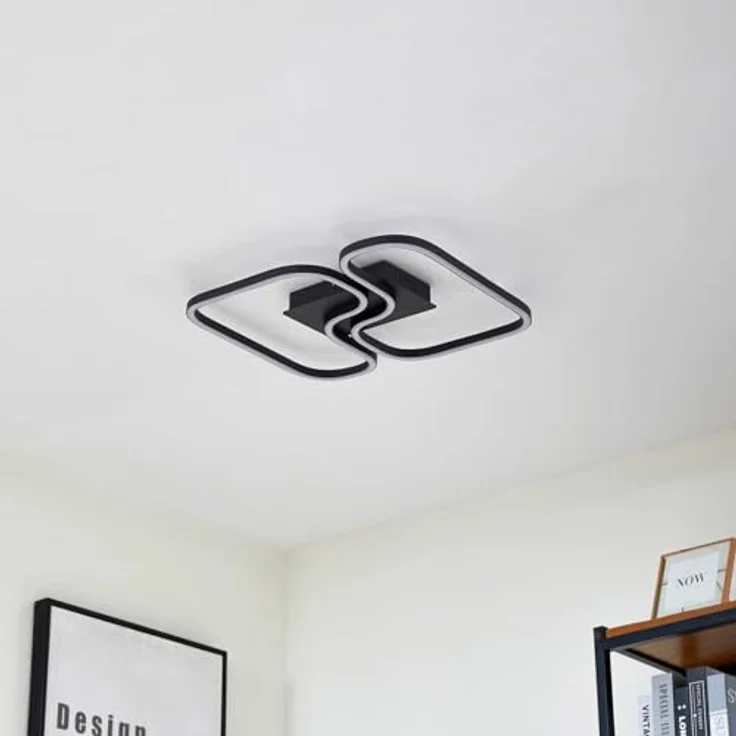 Lucande LED Deckenleuchte Amiya, 1-flammig in Schwarz aus Aluminium, moderne Wohnzimmerleuchte mit LED-Technologie – Bild 4